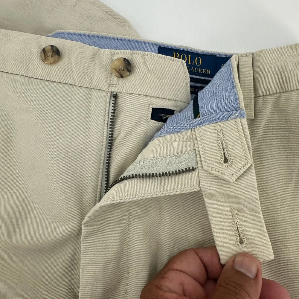 Polo Ralph Lauren Pants Mens 40/30 Tan Solid Stretch Straight Fit Modern New